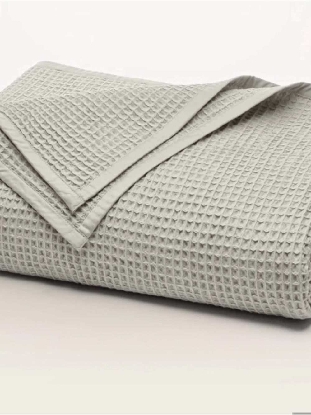 Boll & Branch 100% Cotton waffle knit King size blanket PEWTER